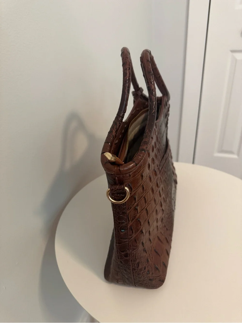 Brahmin vintage Croc-Embossed Leather Satchel - Picture 4 of 5
